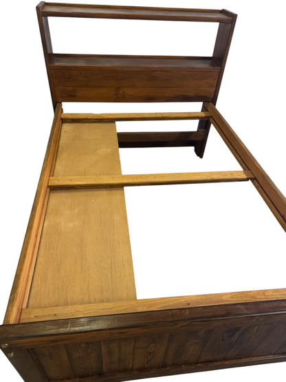Restored Furnature - Crate Designs Captain's Bookcase Bed with Double Drawers
