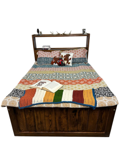 Restored Furnature - Crate Designs Captain's Bookcase Bed with Double Drawers