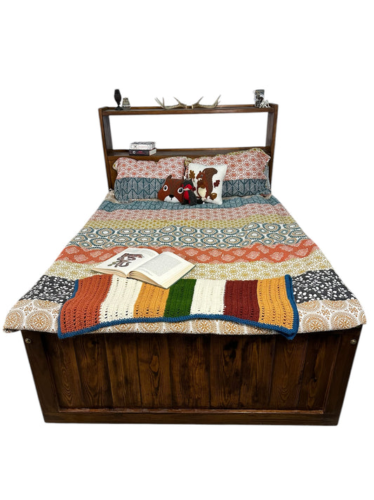 Restored Furnature - Crate Designs Captain's Bookcase Bed with Double Drawers