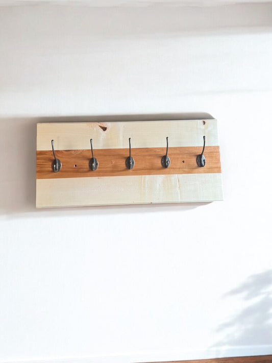 Handcrafted 5-Hook Wall Mount Hanger
